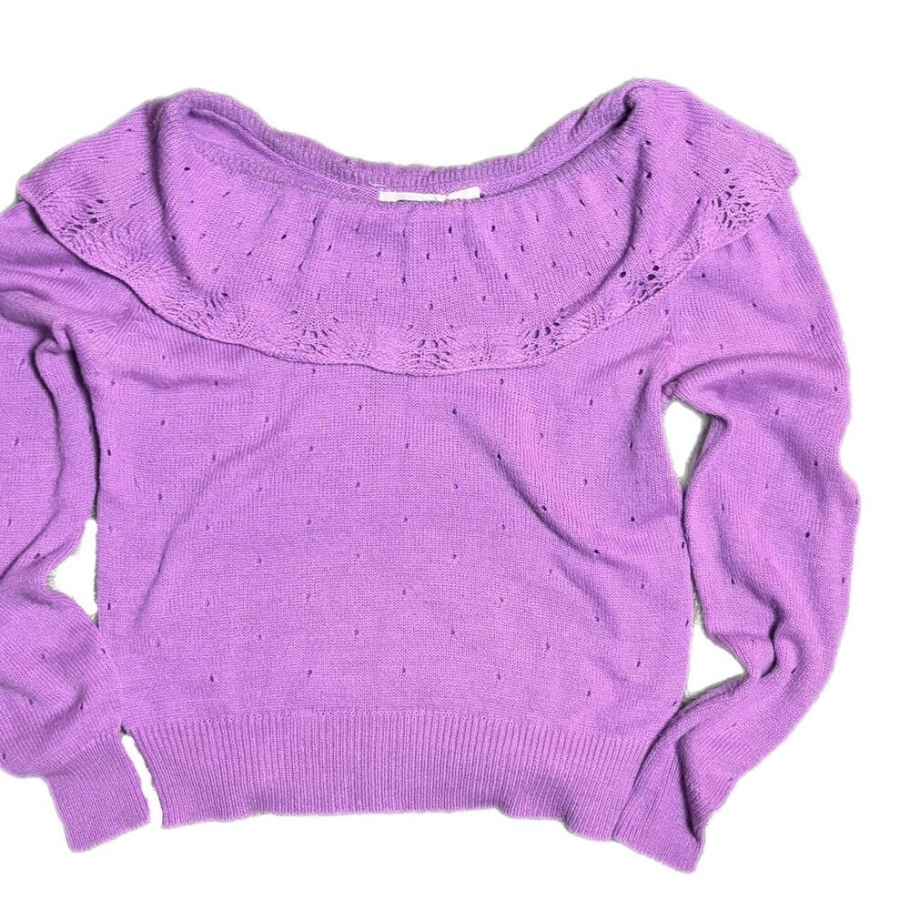 Lovely purple sweater with a beautiful neckline